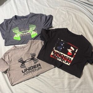 Under Armour Kids Tees - Gray, Black, and Dark Blue size Youth Medium